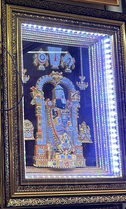 Krishna — LED Stone Work framed print