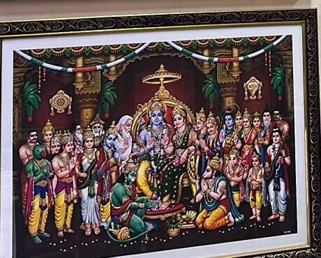 Pattabhishekam — Garland Border framed print
